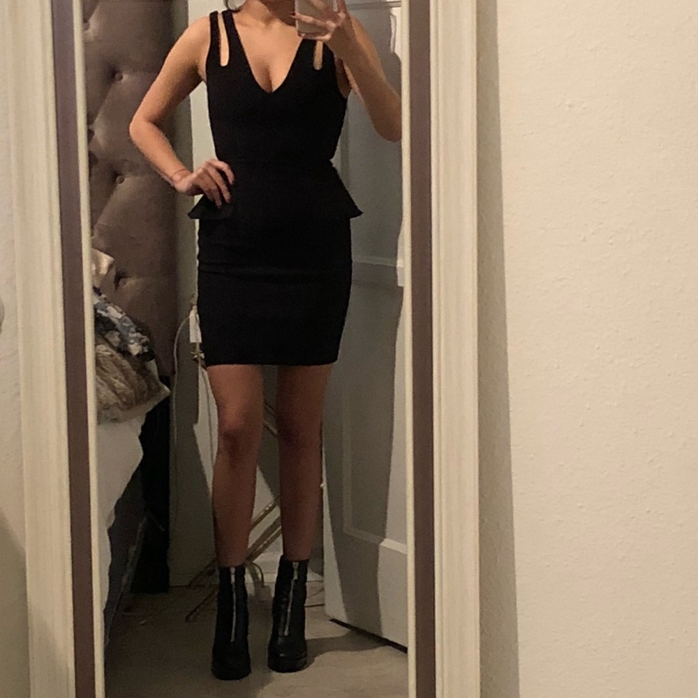 Nasty Gal Crossover Peplum Dress